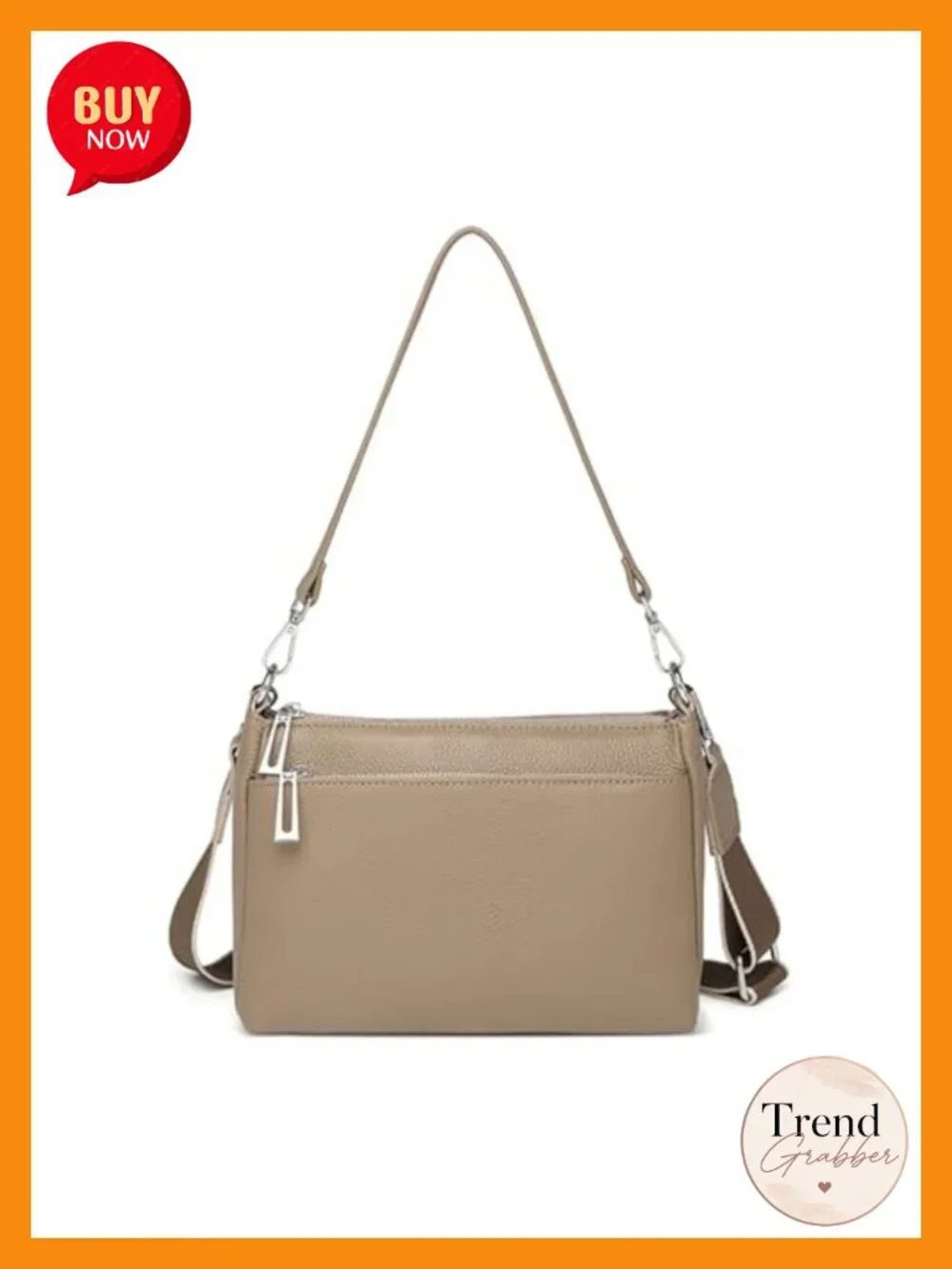 Genuine Leather Hobo Bag Crossbody Purse with Dual Straps for Women